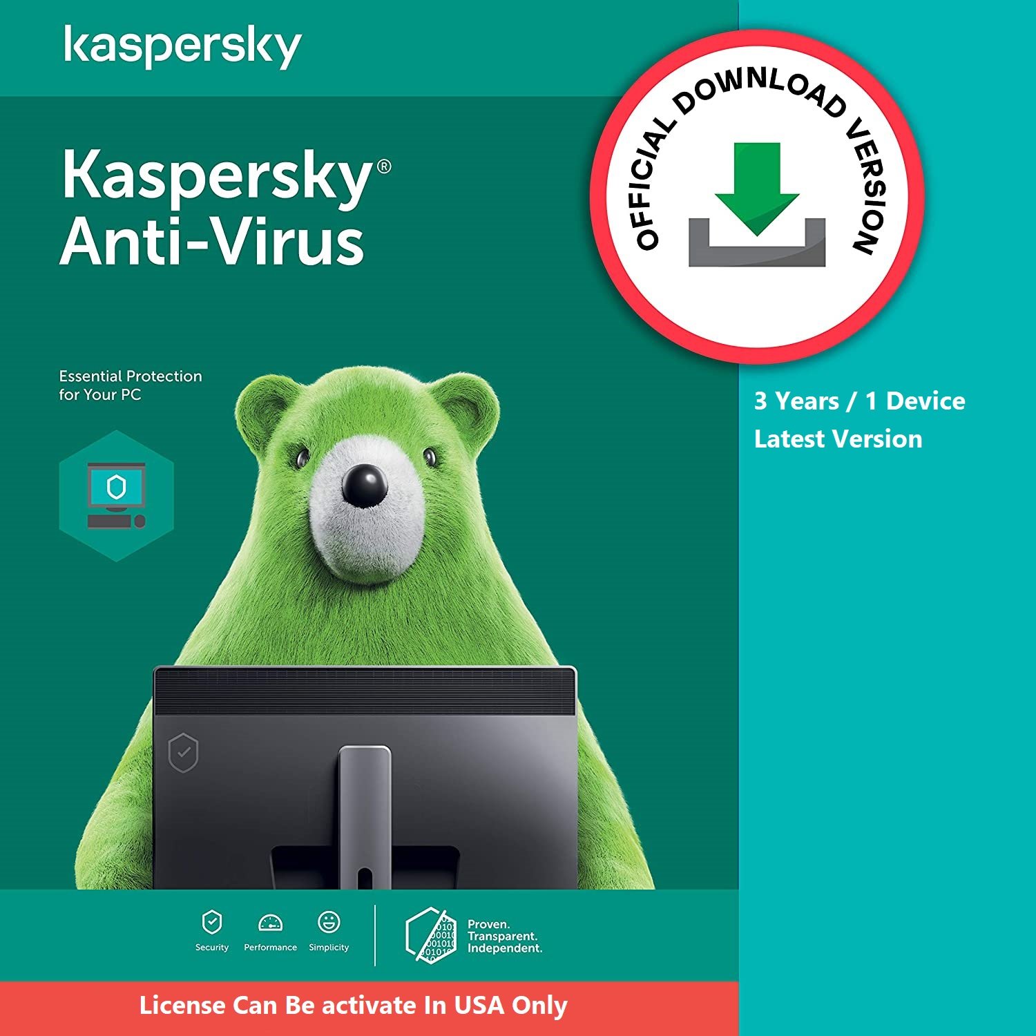 Kaspersky Antivirus For Mac/Windows 3years