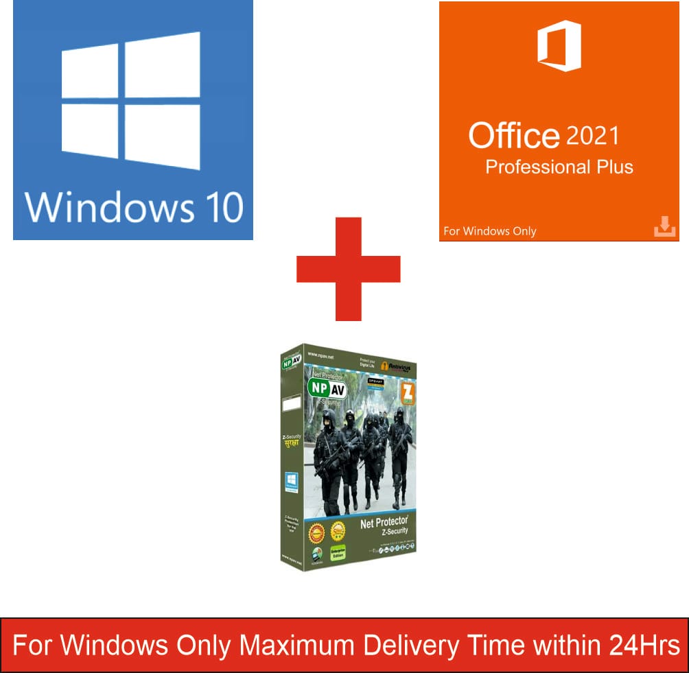 Super Saver 3-in-1 Combo | Win10Pro + Office 2021 Pro + Total Security Antivirus Premium | For windows – delivery within 24 Hrs