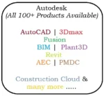 Autodesk AutoCAD, Revit, 3D Max, and many more.