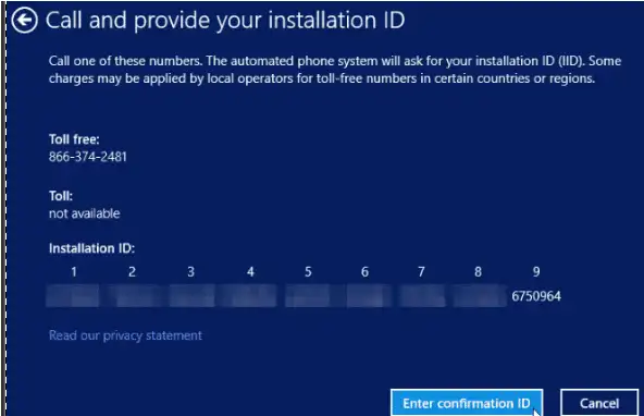 Buy GETCID Credit to Get Confirmation ID 5 WINDOWS