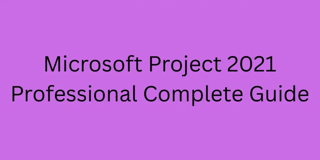 Microsoft Project 2021 Professional Complete Guide