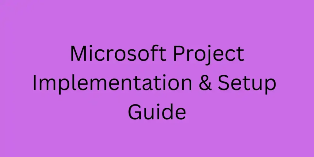 Microsoft Project Implementation & Setup Guide