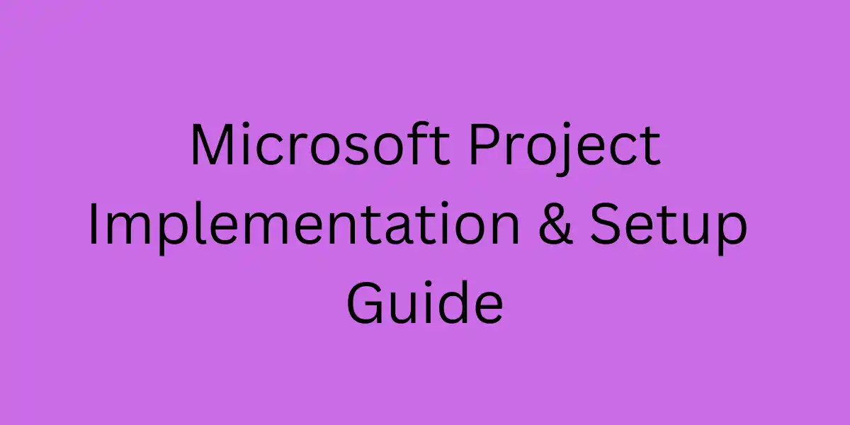 Microsoft Project Implementation & Setup Guide