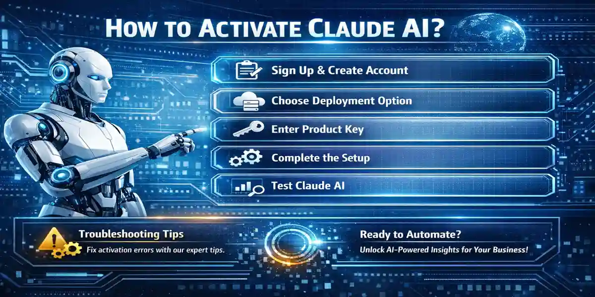 "Infographic showing the step-by-step process on how to activate Claude AI