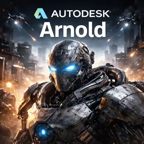 A futuristic digital poster for Autodesk Arnold