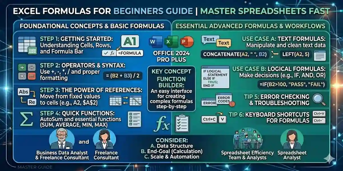 Excel Formulas for Beginners Guide | Master Spreadsheets Fast