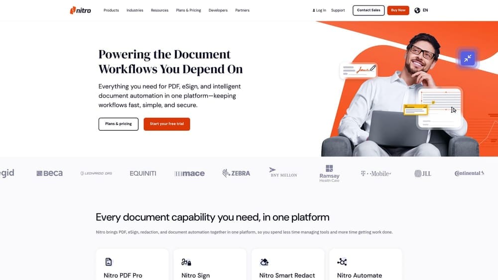 9 Best PDF Editor Software in 2026 (For Every Budget and Use Case) 4 Screenshot of Nitro PDF Pro website