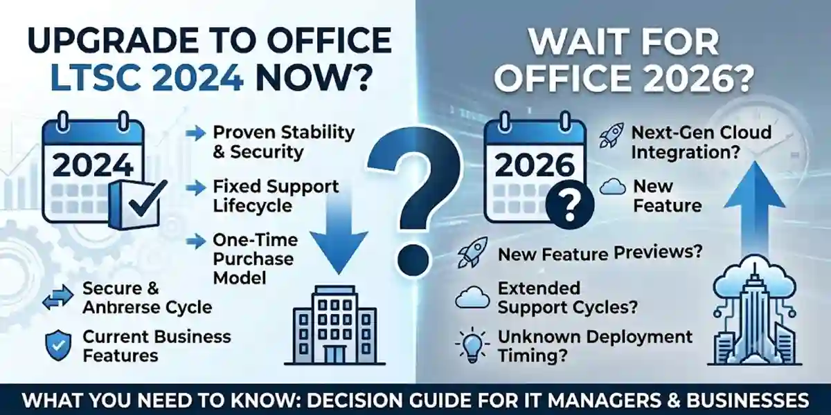 create image by 1200 by 600 pixels Upgrade to Office LTSC 2024 or Wait for Office 2026? What You Need to Know